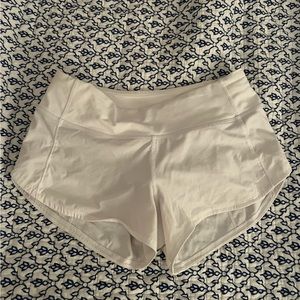 lululemon white speed up low rise lined short 2.5”